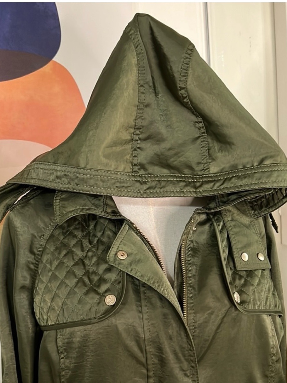Vince Camuto Olive Hooded Jacket